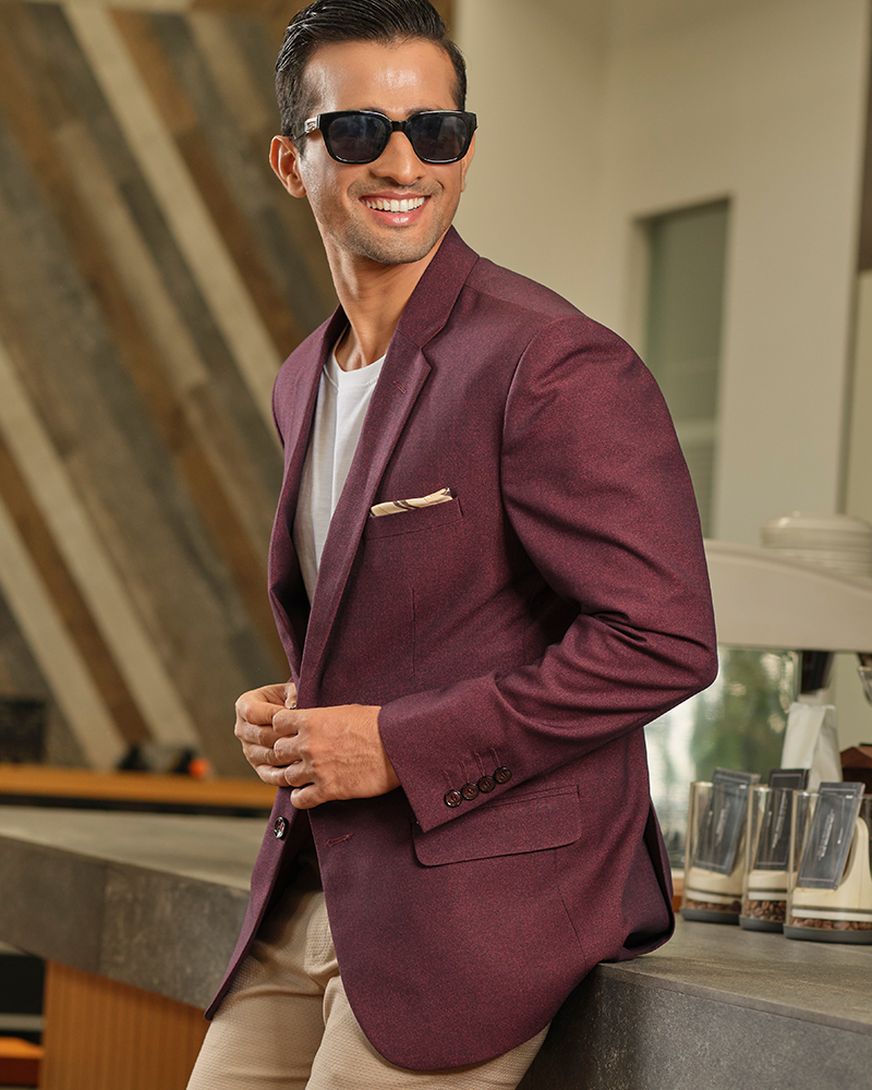 Maroon Super Fine Suiting Fabric By Tresca Arvind - Freezone | Leading ...