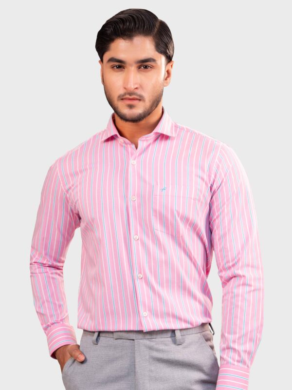 Stripe Fine Cotton Relax Fit Full Shirt