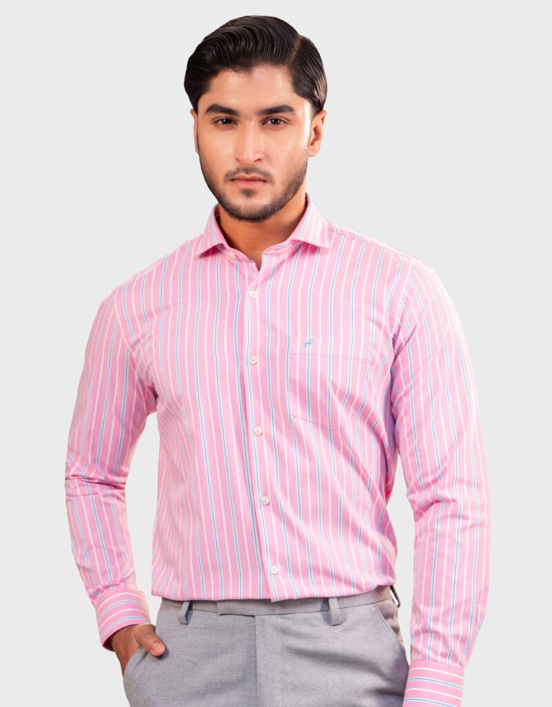 Stripe Fine Cotton Relax Fit Full Shirt