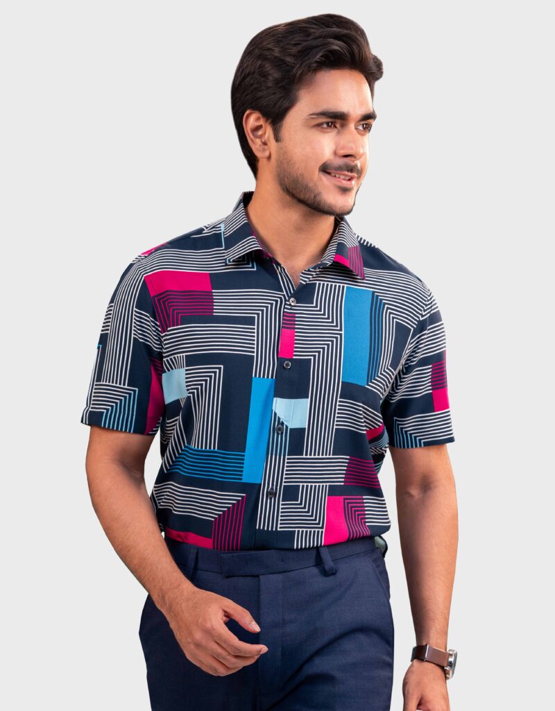 Viscose Fabric Slim Fit Half Shirt - Image 3