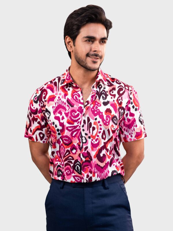 Viscose Fabric Slim Fit Half Shirt