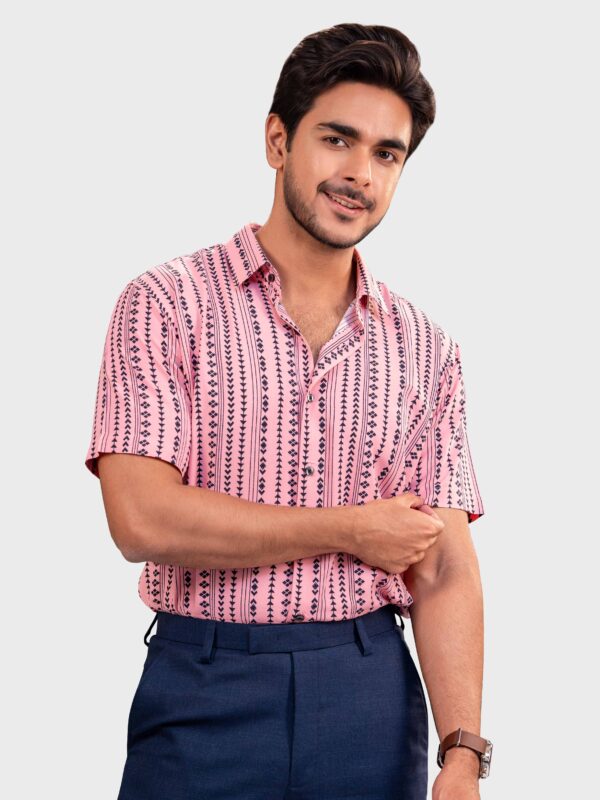 Viscose Fabric Slim Fit Half Shirt