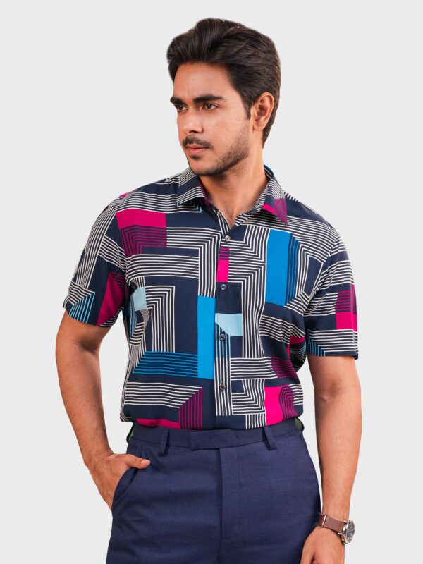 Viscose Fabric Slim Fit Half Shirt