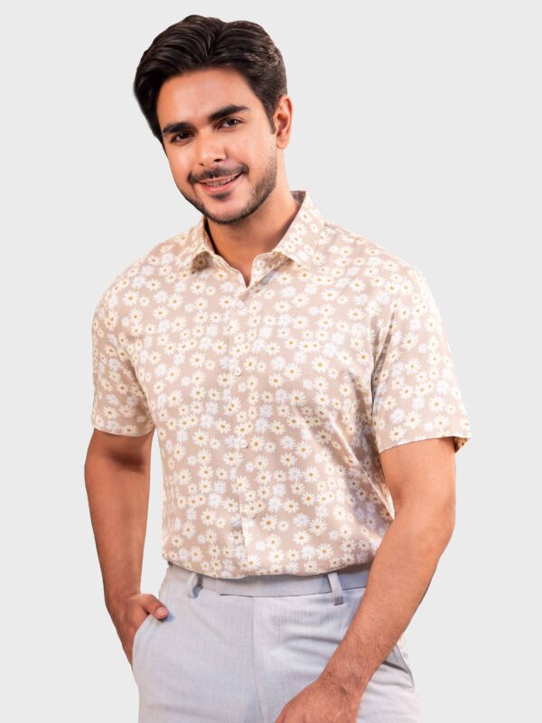 Viscose Fabric Slim Fit Half Shirt