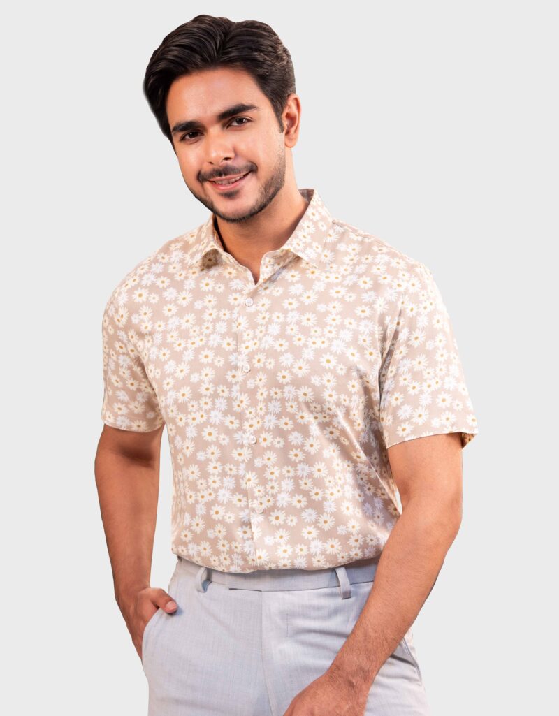 Viscose Fabric Slim Fit Half Shirt