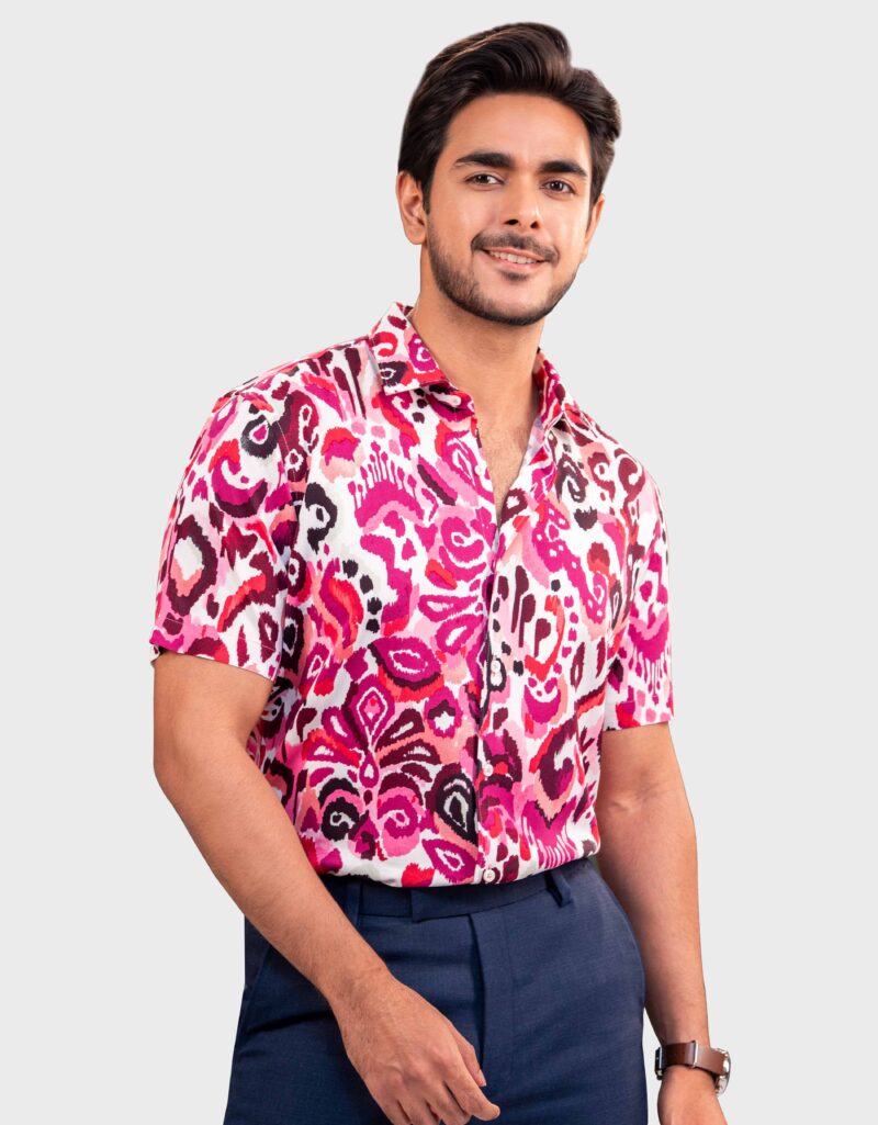 Viscose Fabric Slim Fit Half Shirt - Image 3