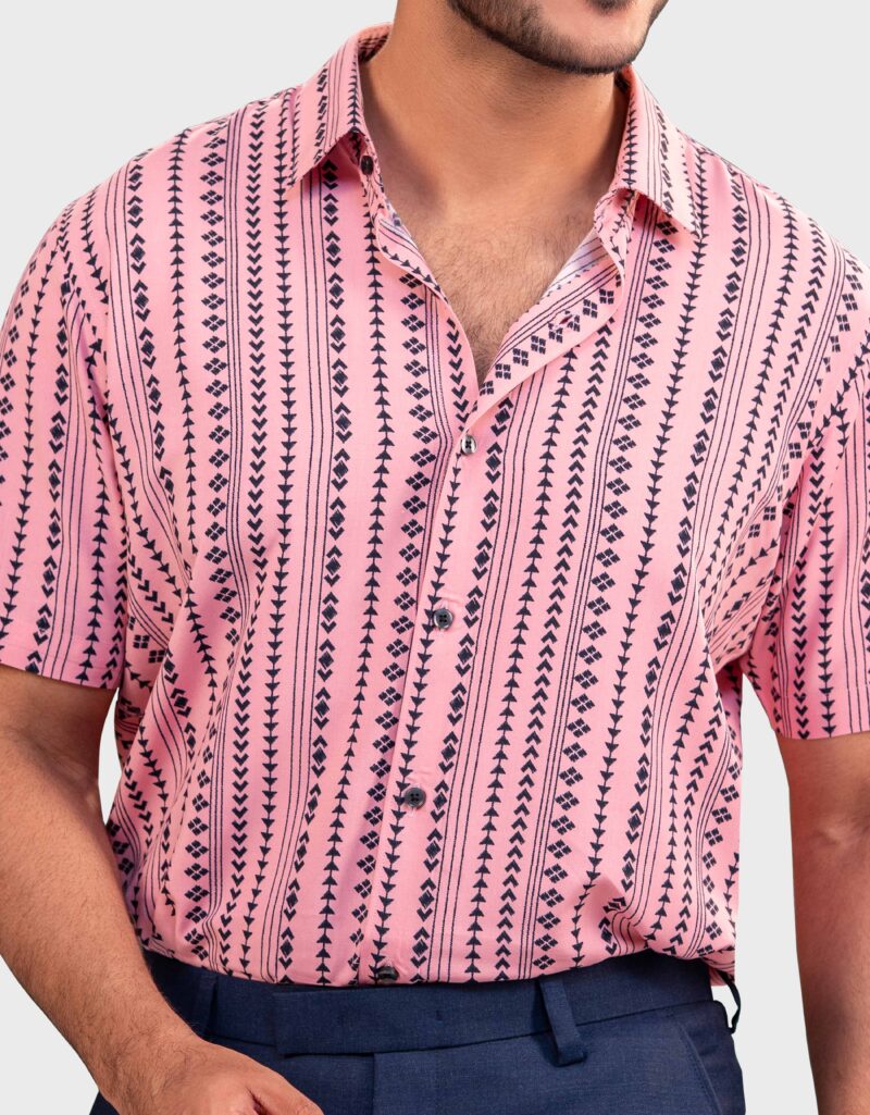 Viscose Fabric Slim Fit Half Shirt - Image 2