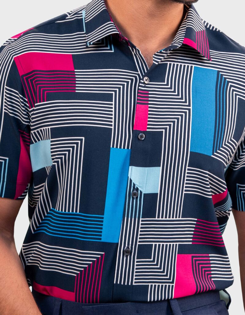 Viscose Fabric Slim Fit Half Shirt - Image 2