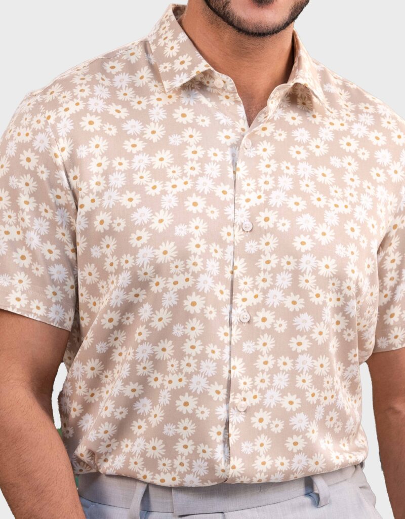 Viscose Fabric Slim Fit Half Shirt - Image 2