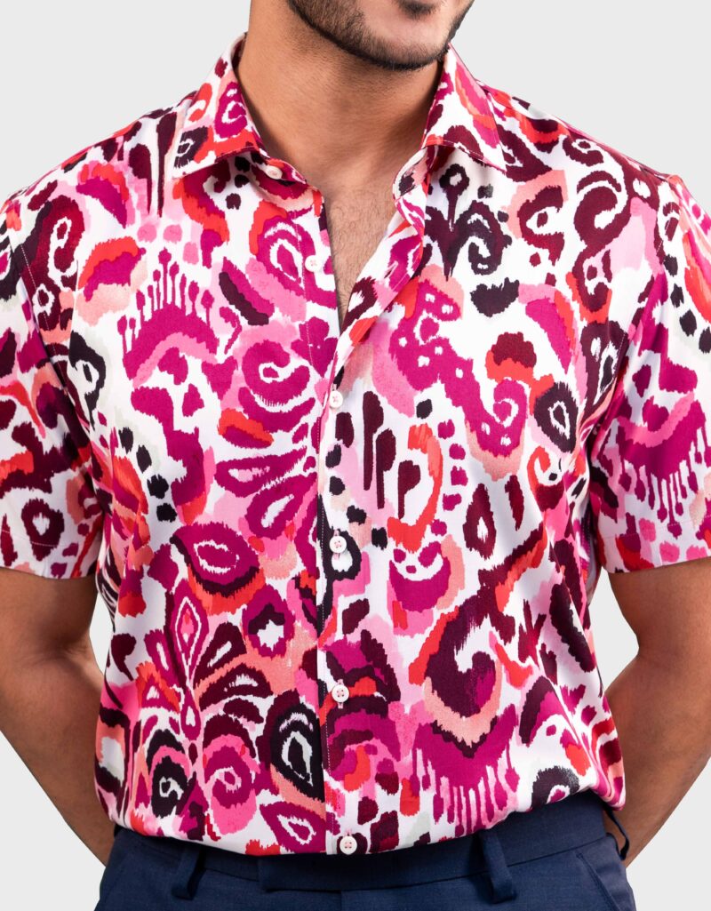 Viscose Fabric Slim Fit Half Shirt - Image 2