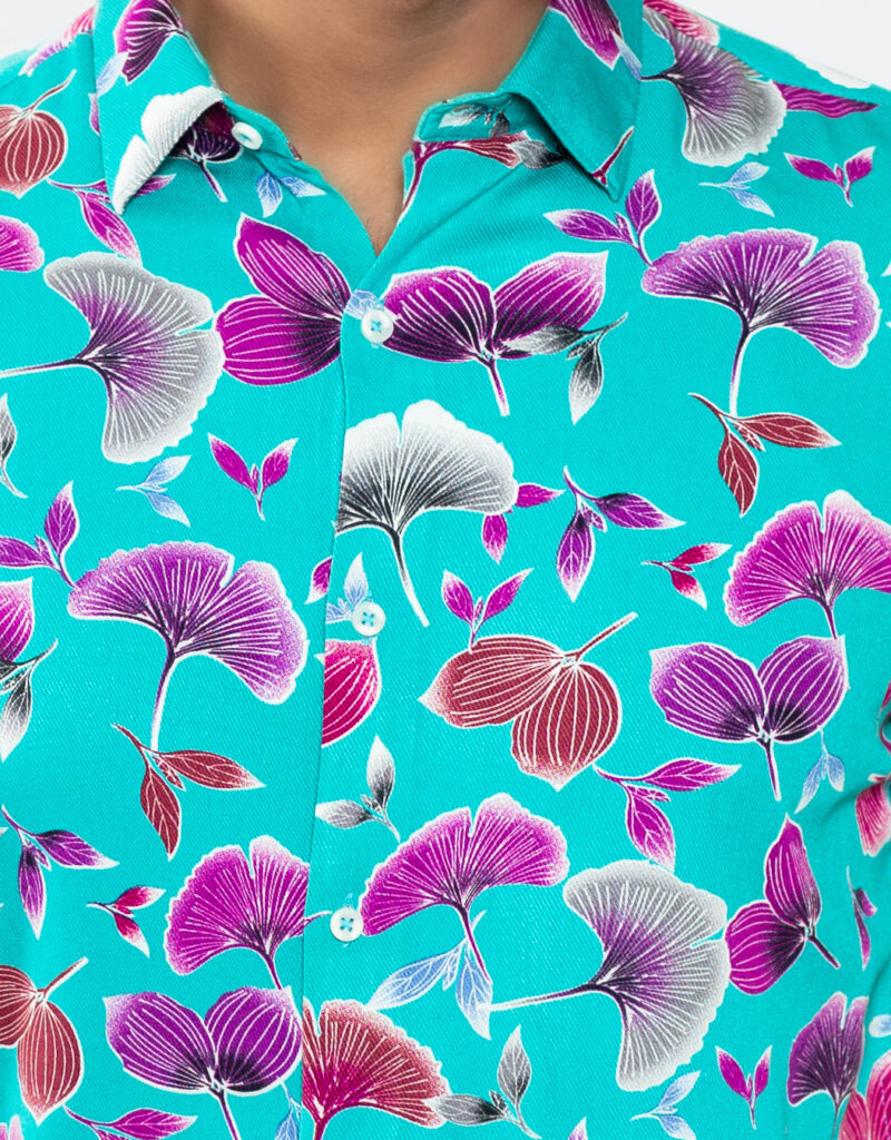 Digital Print Slim Fit Half Shirt - Image 2