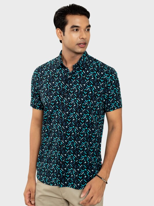 Viscose Fabric Slim Fit Half Shirt