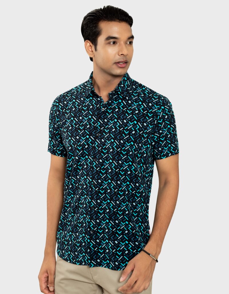 Viscose Fabric Slim Fit Half Shirt