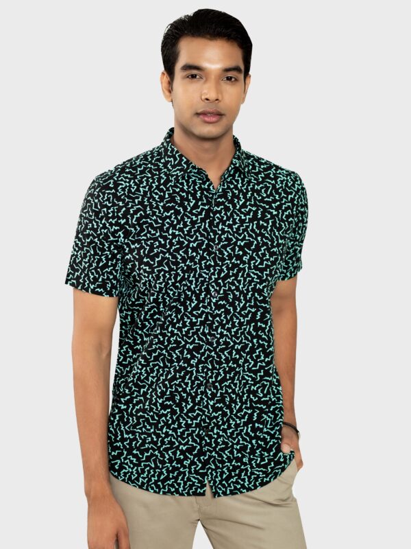 Viscose Fabric Slim Fit Half Shirt