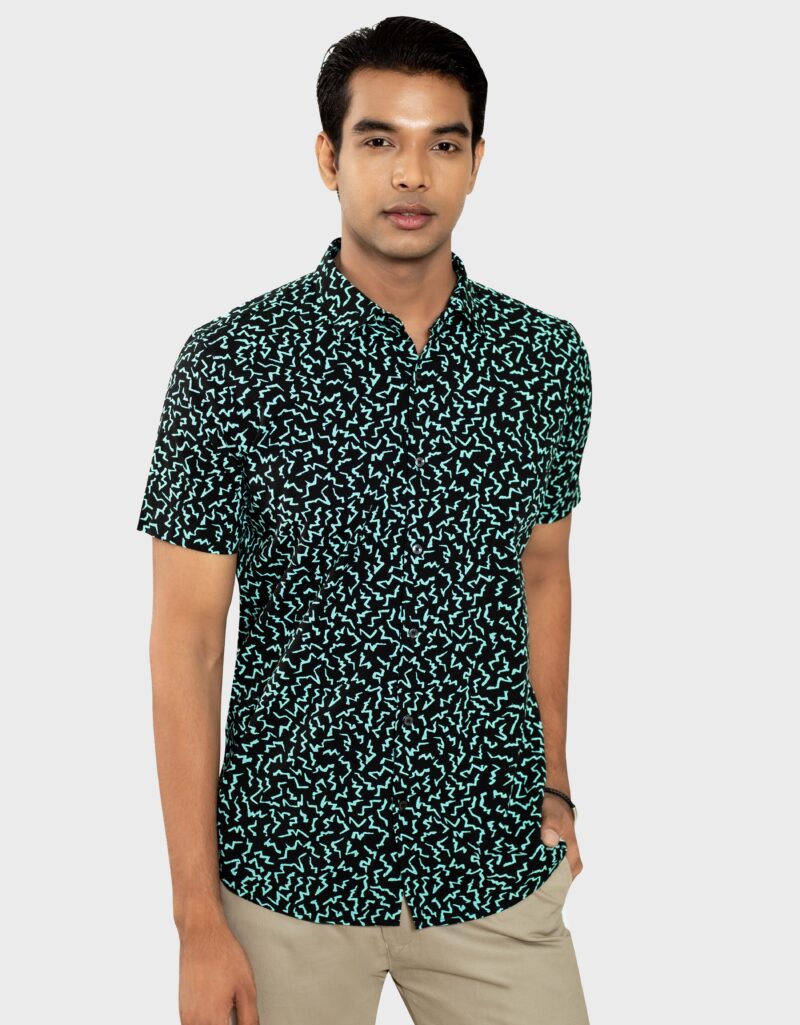 Viscose Fabric Slim Fit Half Shirt