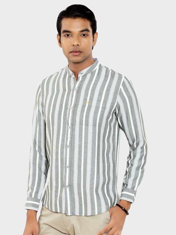 Premium Band Collar Slim Fit Full Shirt