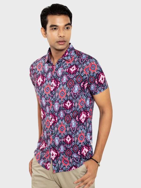 Viscose Fabric Slim Fit Half Shirt