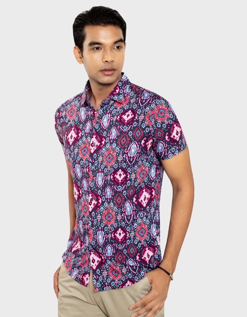 Viscose Fabric Slim Fit Half Shirt