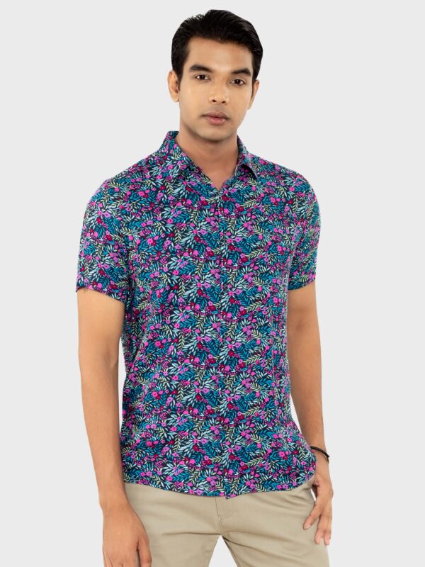 Viscose Fabric Slim Fit Half Shirt