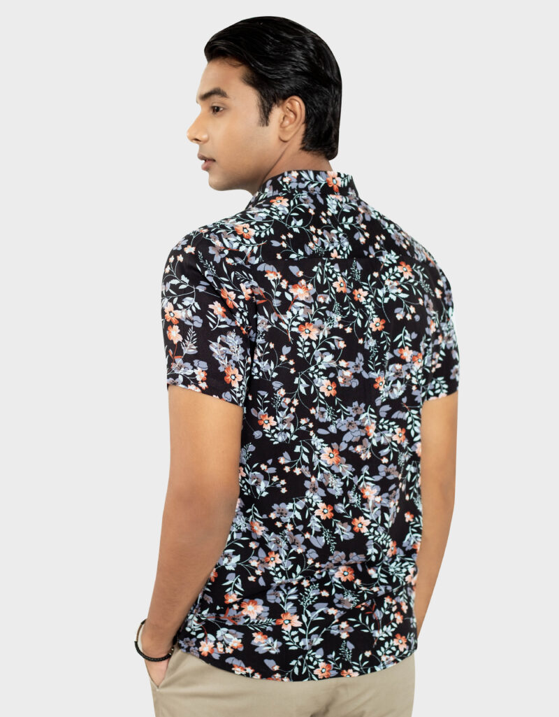 Viscose Print Slim Fit Half Shirt - Image 3