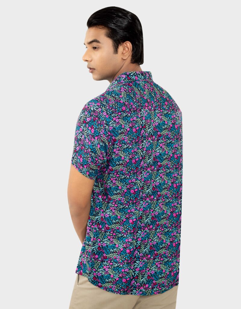 Viscose Fabric Slim Fit Half Shirt - Image 3