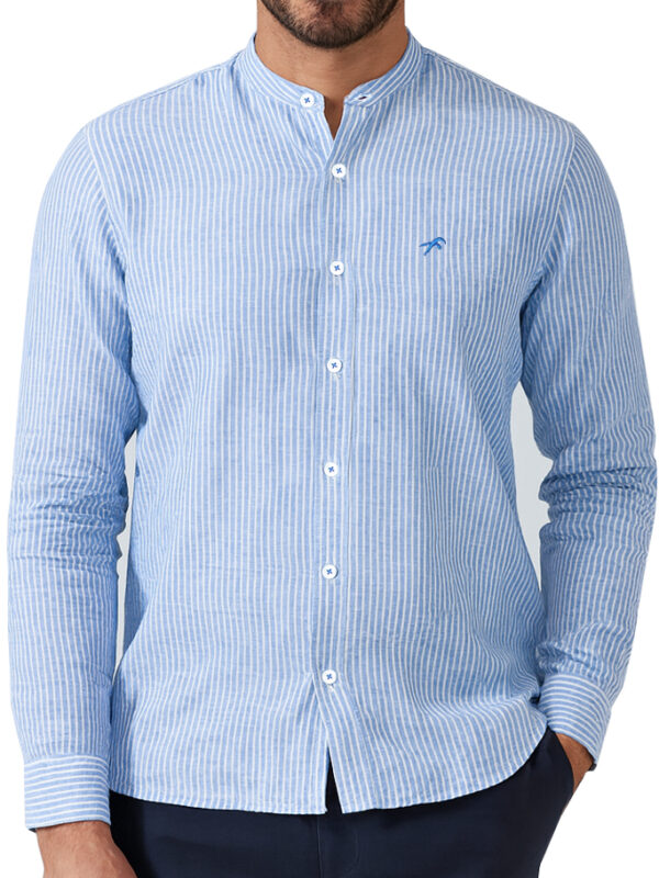 Remi Cotton Band Collar Casual Full Shirt