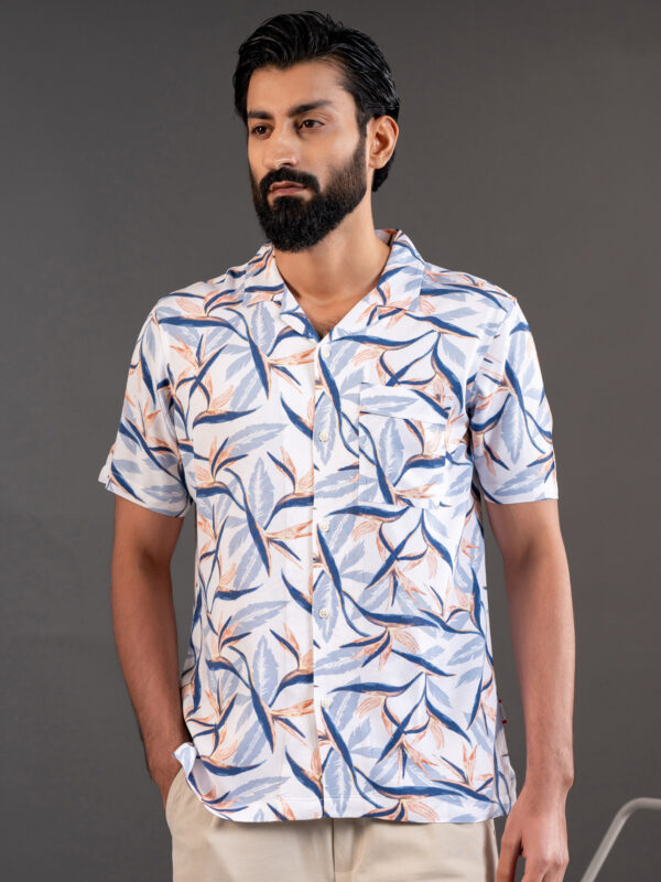 Home 16 Cuban Collar Slim Fit Half Shirt