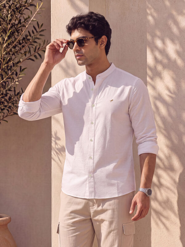 Home 12 Premium Amboss Band Collar Casual Full Shirt
